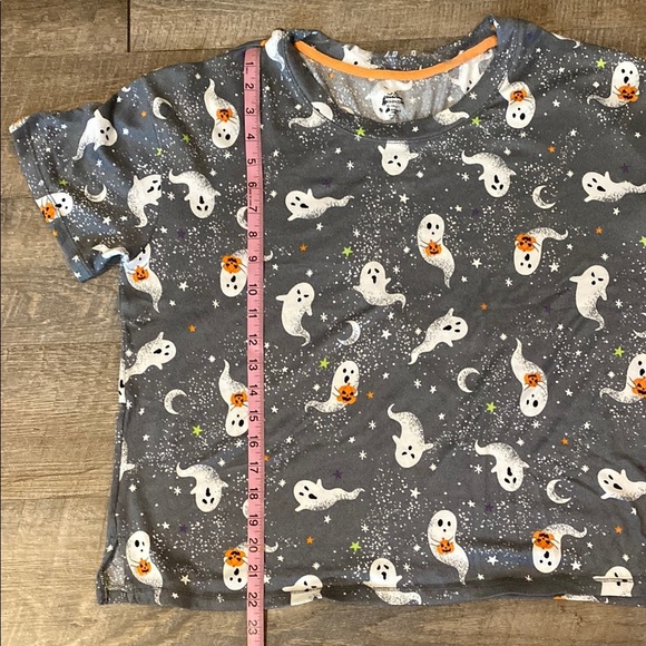 Ghost Print Short Sleeve Tee  Cropped pants PJ SET VERY SOFT - Picture 4 of 13